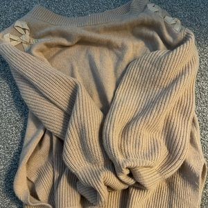 LOVE SHACK FANCY Shen Dropped-shoulder Cashmere Sweater Size XS In Color Camel